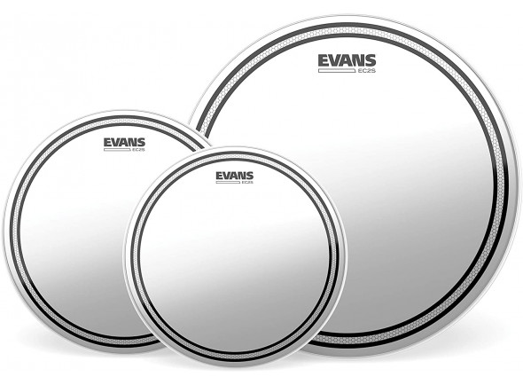 Evans  EC2S Studio / Fusion Set Clear  - Conjunto Drumhead, ETP-EC2SCLR-F, O conjunto de skins compreende: skins EC2S de Evans 10 
