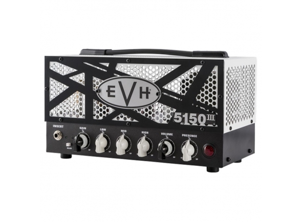 EVH 5150 III 15W LBXII Top  - Amp Head para guitarra elétrica, Potência: 15 W / 4 W comutável, 2 canais: limpo (verde) / crunch (azul), Componentes do tubo: 2x EL84 e 4x ECC83S, 1 entrada, Controles para baixo, médio, alto, dup...