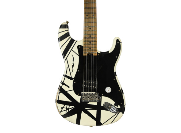 EVH  Striped Series 78 Eruption Maple Fingerboard White with Black Stripes Relic