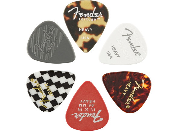 Fender 351 Material Medley Heavy 6-Pack Multicolor Picks