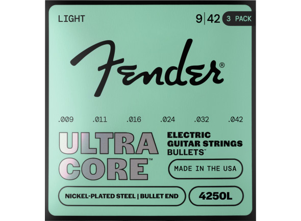 Fender 4250L Ultracore Nickel Plated Steel Bullet End 9-42 3-Pack