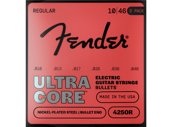 Fender 4250R Ultracore Nickel Plated Steel Bullet End 10-46 3-Pack