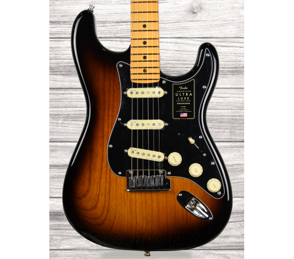 Fender American Ultra Luxe Strat MN 2CS  - Corpo: Alder, Braço: Maple, Fretboard: Maple, Inlays Black Dot, Perfil do braço: Ultra C, Comprimento de escala: 648 mm, 