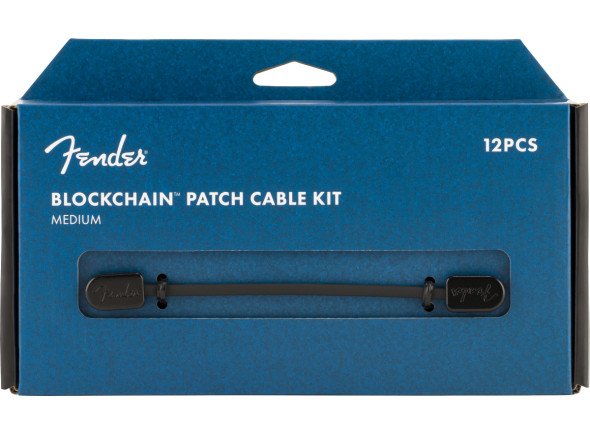Fender  Blockchain Patch Cable Kit Black Medium - Comprimento: MD médio, Quantidade: 12, 