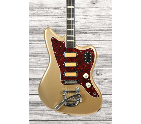 B-stock  Guitarra elétrica/Outros formatos Fender  Gold Foil Jazzmaster Ebony Fingerboard Shoreline Gold B-Stock
