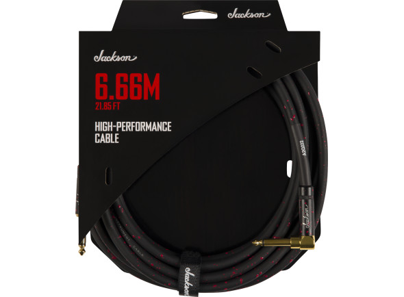 Fender  High Performance Cable Black and Red 6.66 m - 1/4 in. Right Angle-1/4 in. Straight, 