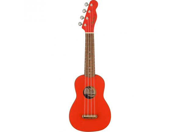 Fender  Limited Edition Venice Fiesta Red  - Ukulele soprano, Ponte de passagem, 4-in-line Tele headstock, Especificações, Cor do corpo: Fiesta Vermelho, Acabamento Corporal: Acetinado, 