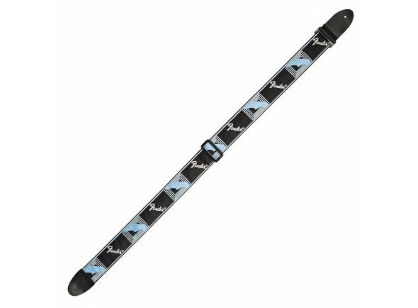 Fender Monogrammed Strap, Black Light Blue Grey Blue