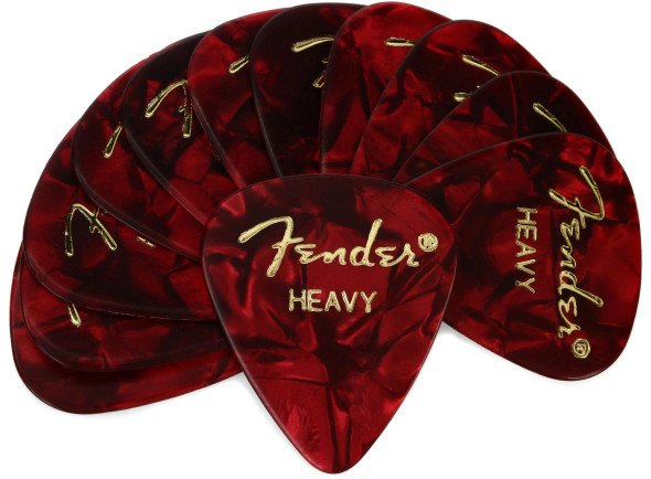 Fender Premium Celluloid 351 Shape Picks Heavy Red Moto 12-Pack