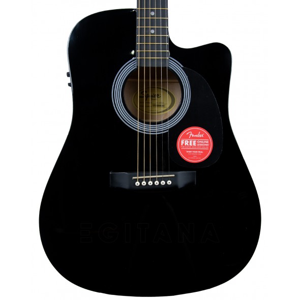 Guitarras Dreadnought Fender Squier SA-105CE Black 