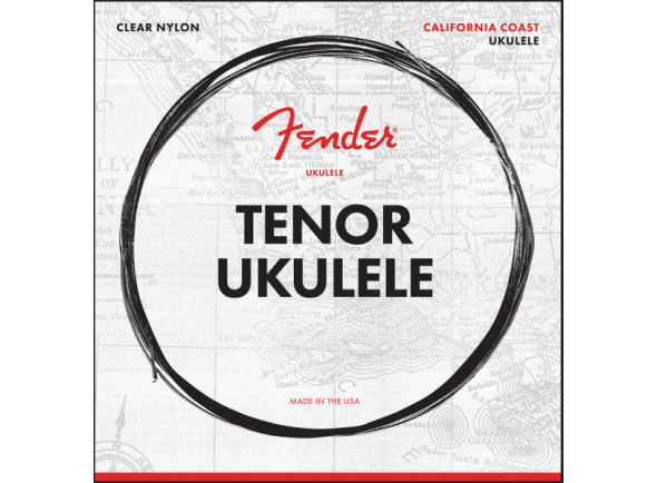 Fender  Tenor Ukulele Strings, Set of Four - Para ukuleles de tamanho tenor, Otimizado para ajuste GCEA, 0285, 0,0327, 0,041, 0,029 medidores de cordas, Feito nos Estados Unidos, 