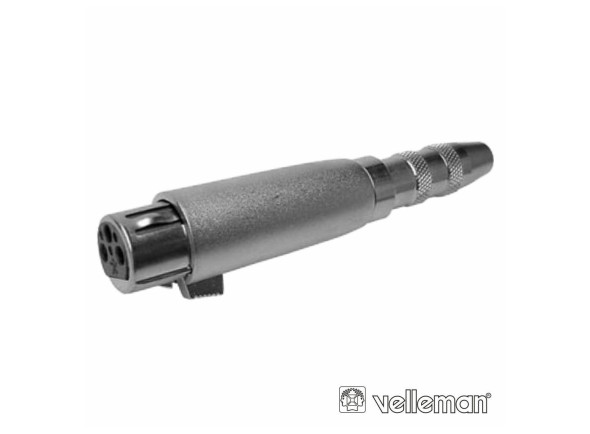 Ficha Adaptadora XLR 3p Fêmea / Jack 6.35mm Fêmea VELLEMAN