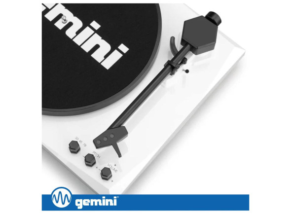 Gira-Discos 33/45/78RPM Preto/Branco C/ 2 Colunas GEMINI