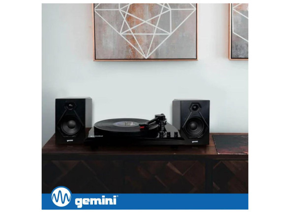 Gira-Discos 33/45/78RPM Preto C/ 2 Colunas GEMINI