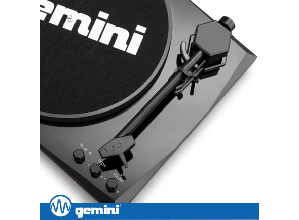 Gira-Discos 33/45/78RPM Preto C/ 2 Colunas GEMINI