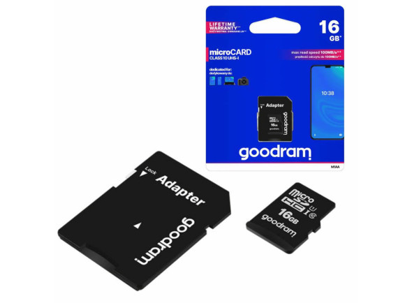 Good Ram  Cartão Memória Micro SD 16Gb Class10 Adaptador