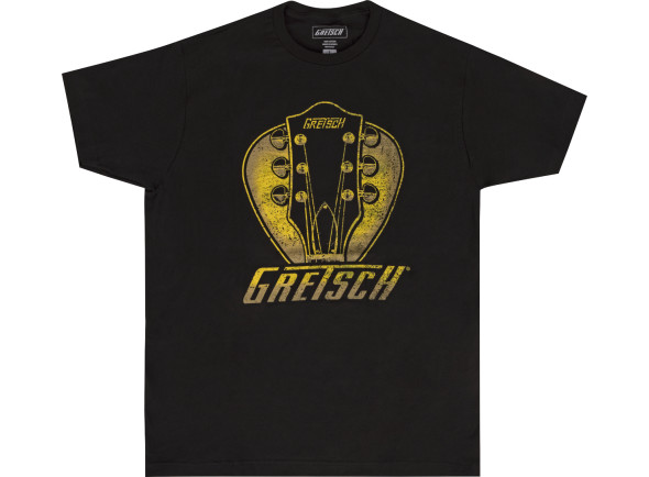 Gretsch  Headstock Pick T-Shirt Black XL - Esta camiseta gráfica apresenta um gráfico em forma de picareta com um cabeçote Gretsch®. Impresso em uma camisa de urze macia muito procurada, é perfeito para qualquer jogador ou fã de Gretsch®., ...