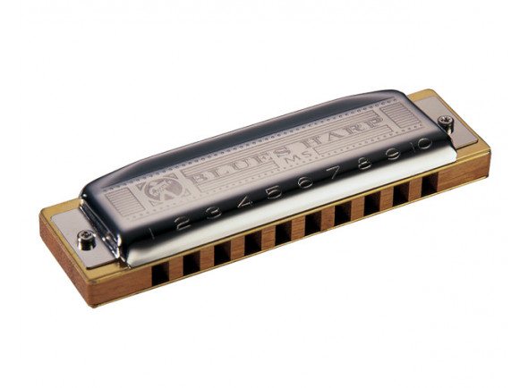 Hohner  diatónica Blues Harp MS 532/20 B 20 vozes - Sistema MS, Canas: 20, Placas de palheta: latão; 0,9 mm, Pente: Madeira, Comprimento: aprox. 10 cm, Pente de madeira, 