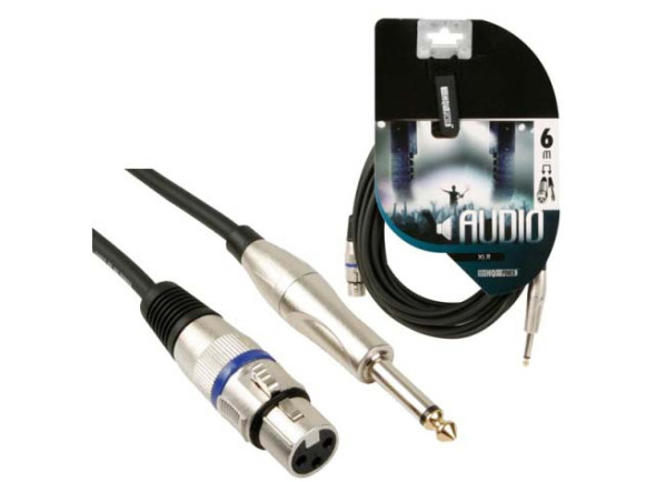 HQ Power  Cabo XLR 3p Fêmea / Jack 6.35mm Macho 6m Mn 