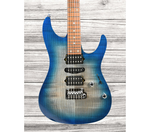 Ibanez  AZ2407F-SDE - Corpo: Basswood, Braço: Flame Maple, Construção: Bolt-On, Escala: Roasted Maple, Comprimento da Escala: 648 mm (25.51), Inlays: Abalone dot, 