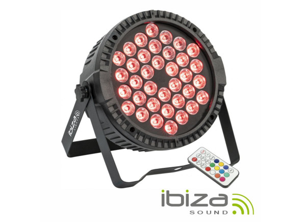 Ibiza  Projector PAR C/ 36 LEDS 1W RGB DMX - Projector c/ LEDs RGB e efeitos de controlo, Número de LEDs: 36 LEDs c/ 1W potência, 36 LEDs RGB 3 em 1, Automático, MASTER-SLAVE, 7 canais DMX, Tensão funcionamento: 110-240V~50/60Hz, Dimensões: 1...