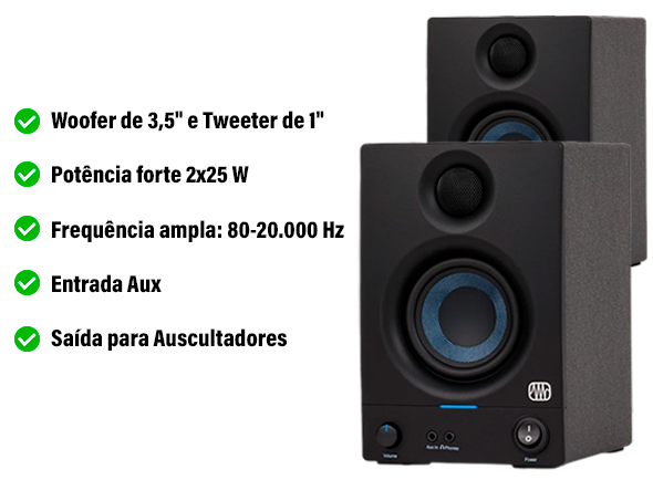 Presonus Eris 3.5 2nd Gen Monitor de Studio 2x 25W