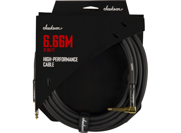 Jackson  High Performance Cable Black,21.85' - 1/4 in. Right Angle-1/4 in. Straight, 