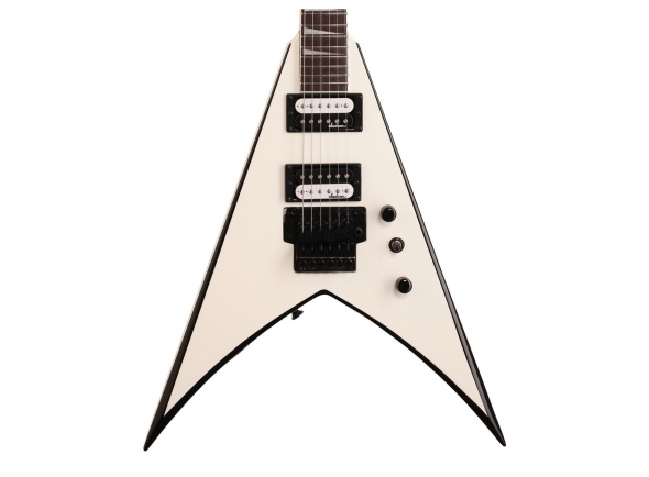 Jackson King V JS32 Electric Guitar, White w/Black Bevels