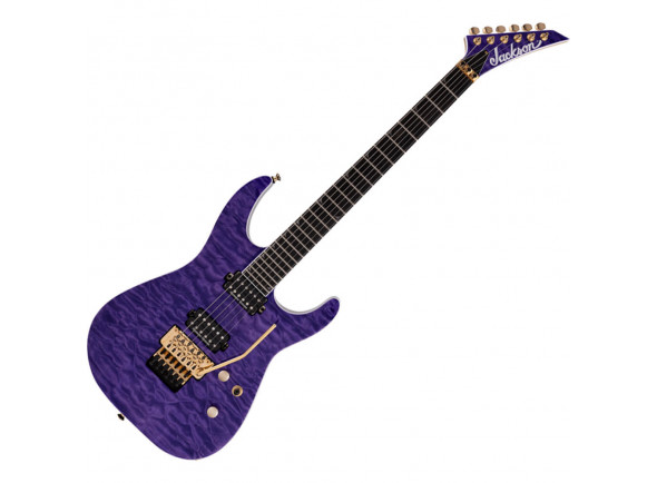 Jackson Pro Series Soloist SL2Q MAH Ebony Fingerboard Transparent Purple - Guitarra elétrica solidbody, Top de acolchoado em bordo e corpo em mogno, Pescoço através do corpo Pescoço de bordo com reforço de grafite e junta de lenço, Ebony Fretboard, Piranha Tooth Inlays, C...