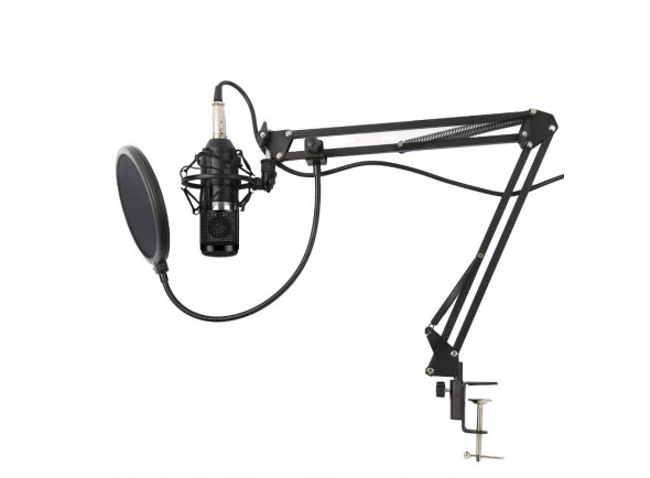 Karma  Microfone Estúdio c/ Suporte KM-CMC20  - Microfone, Comprimento do cabo: 2,5mt, Resposta de frequência: 20Hz – 20KHz, Sensibilidade: -45dB ± 3dB (OdB = 1V Pa, a 1kHz), Cor: preto, Peso: 1,15Kg, 