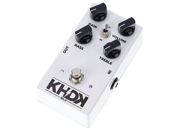 KHDK   No. 2 Clean Boost  - Booster / Overdrive Pedal para guitarra eléctrica, Som harmonioso, semelhante a um tubo, Duas Gain Etapas, Regulador: Gain Baixo, Agudos, Volume, Interruptor Hi/Lo, True Bypass, 