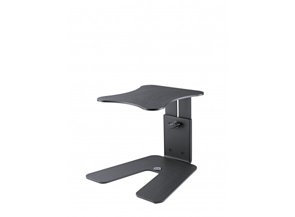 K&M 26774 Table Monitor Stand  - Dimensões da base: 290 x 295 mm, Placa de rolamento: 230 x 250 mm, Altura: de 167 a 254 mm, Ajuste de altura: contínuo, Construção da perna: placa de aço plana, Material: aço, 