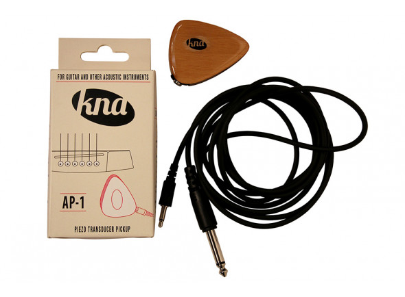 KNA Pickups   AP-1  - Prévio universal para guitarra, ukelele, Cajon, etc., Pickup portátil piezoeléctrico para guitarras e outros instrumentos acústicos., Inclui cabo jack-mini jack desconectável., 