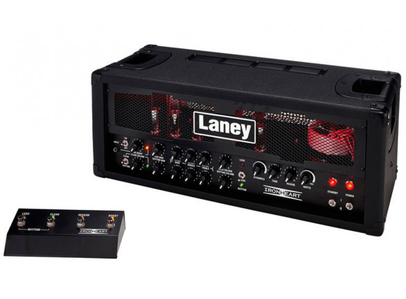 Laney  IRT60H Ironheart  - Potência: 60 W, 4 válvulas de pré-amplificador ECC83, 2 válvulas de amplificador de potência 6L6, Amplificador classe AB, 3 canais: limpo, ritmo e chumbo, Controles para graves, médios e agudos com...