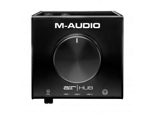 M-Audio AIR|Hub  - Resolução de 24 bits / 96 kHz, 2 x saídas balanceadas de 6,3 mm, Controle de grande volume, Hub USB 2.0 para 3 x dispositivos USB MIDI separados, Saída de fone de ouvido de 6,3 mm com controle de n...