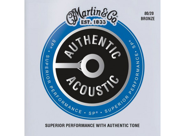Martin Authentic Acoustic SP 80/20 Bronze Light 12-54 - Material: Bronze 80/20, Espessuras: 0,012, 0,016, 0,025, 0,032, 0,042, 0,054, 