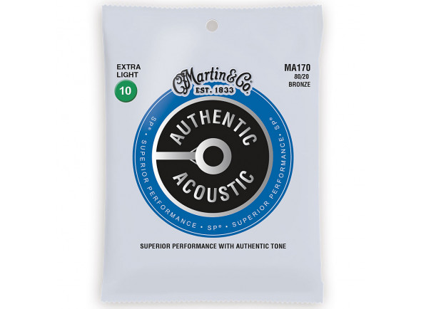 Martin  MA-170 Authentic Acoustic Set  - Material: Bronze 80/20, Medidores: 0,010, 0,014, 0,023, 0,030, 0,039, 0,047, 