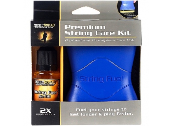 Musicnomad Premium String Care Kit - Kit composto por Aplicador String Fuel Dry, Pano e Fuel Refill, Limpa e protege as cordas para durarem mais e soarem melhor, enquanto reduz o ruído de dedos e aumenta a velocidade do desligar, 