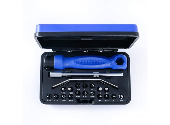 Musicnomad Premium Guitar Tech Screwdriver and Wrench Set - 12 Chaves Allen: .050, 1/16, 5/64, 3/32, 7/64, 5/32, 1.5mm, 2.0mm, 3.0mm, 4.0mm, 5.0mm, 3 Philips #0,#1,#2, 3 Flat Blade: 2.5, 3, 5, 7 Hex Wrench: 10mm, 12mm, 14mm, 1/4 1/2(2) & 7/16, Chave de boca...