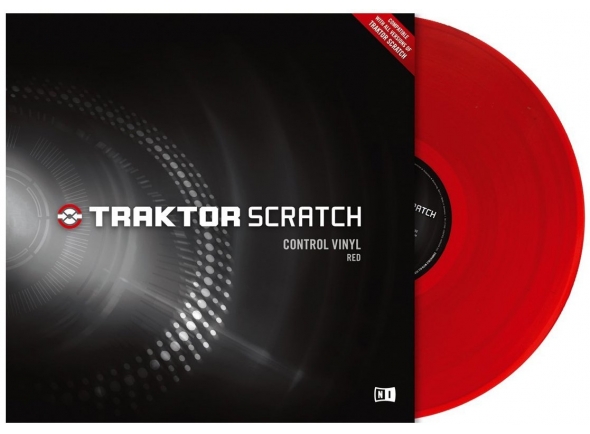 Native Instruments Traktor Scratch Vinyl Red Mk2  - Traktor Scratch Control Vinil Vermelho MKII, Registro de sinal de controle para o sistema Traktor Scratch DJ (acessório), 
