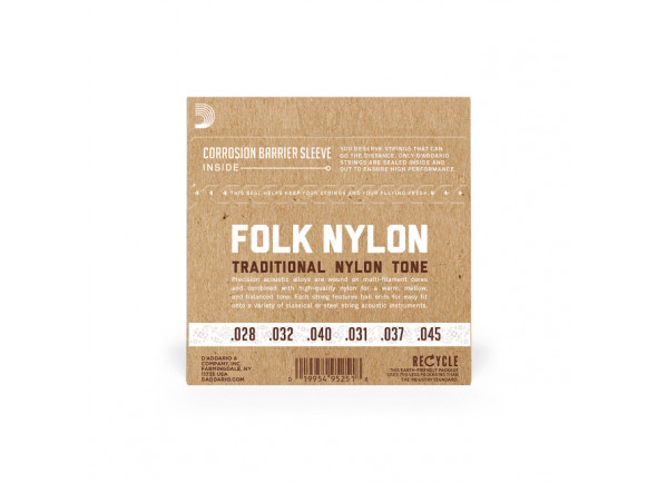 Normal Tension Ball End, 80/20 Bronze/Clear Nylon, Folk Nylon Classical Guitar Strings