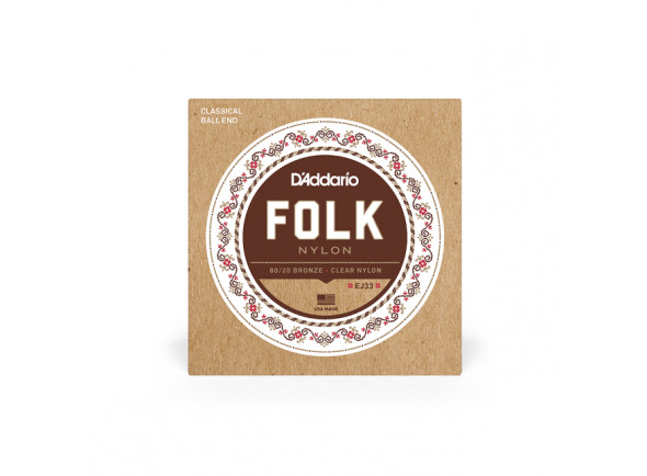 Normal Tension Ball End, 80/20 Bronze/Clear Nylon, Folk Nylon Classical Guitar Strings