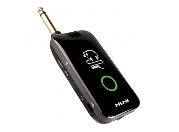 Nux   Mighty Plug  - Amplificador de headphones de guitarra / baixo recarregável USB, Vários modelos de amplificador, efeitos e simuladores, Totalmente editável via aplicativo Bluetooth Mighty Amp, Reprodução de áudio ...