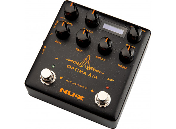 Nux   Optima Air NAI 5  - Pedal de efeitos para guitarra elétrica e acústica, Simulador de guitarra acústica de interruptor duplo com um pré-amplificador para guitarras acústicas e elétricas, 15 perfis de violão embutido co...