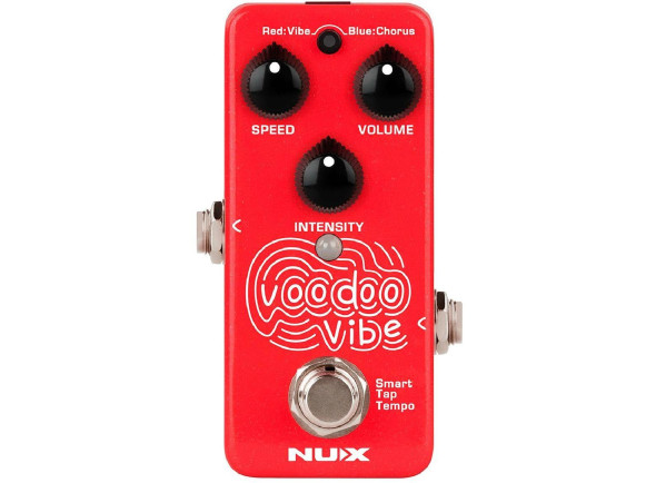 Nux   Voodoo Vibe (NCH-3) - 2 modelos em um mini gabinete., Modo Chorus, Intensity mudará a profundidade do efeito de varredura., Modo Vibrato, Intensity mudará o grau de modulação do tom., Tempo de toque inteligente., True-b...