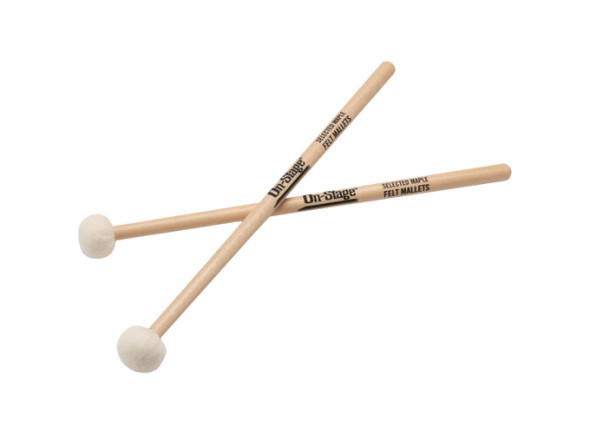 On Stage  Felt-Tip Mallets WPM200 - Ideal para tocar tímpanos ou bumbo de banda., Permite o posicionamento correto do batedor numa vasta gama de tímpanos grandes., 