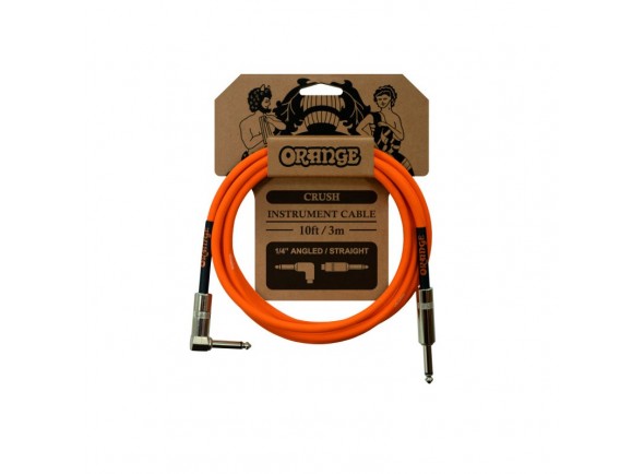 Orange Crush 10ft Instr Angled-Straight  - ORANGE Cable de instrumento CRUSH 3M INSTR ANGLED-STRAIGHT., 
