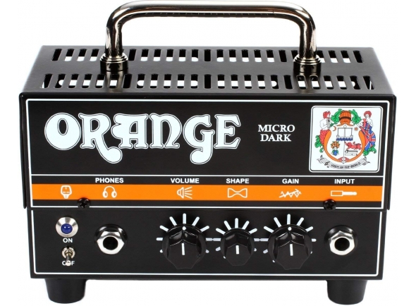 Orange Micro Dark  - Orange Micro Dark, Potência: 20 W, Tubos de pré-amplificação: ECC83 / 12AX7, Controles: ganho, forma e volume, Conector de alto-falante: 1x 8-16 Ohm, Jaque do fone de ouvido com CabSim (simulação d...