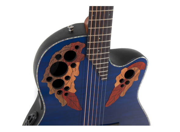 Ovation  Celebrity Elite Plus CE44P Mid Cutaway Blue Transparent Quilt