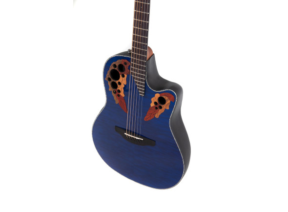 Ovation  Celebrity Elite Plus CE44P Mid Cutaway Blue Transparent Quilt